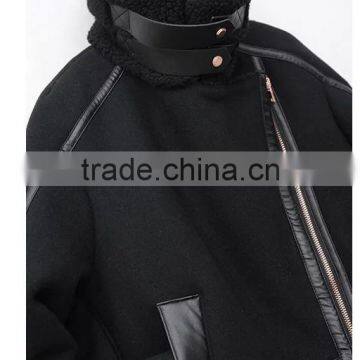 Europe Style Women Big Fur Coat Jacket Leather /Biker Jacket photo-4