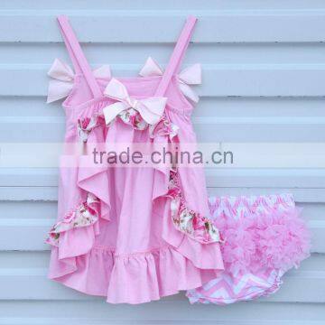 2016 Wholesale Girls Clothes Sleeveless Bow Romper Baby Girls Red Cotton Outfits photo-5