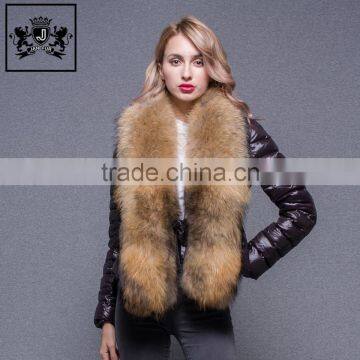 New personal style wholesale design padded down jacket real fur collar