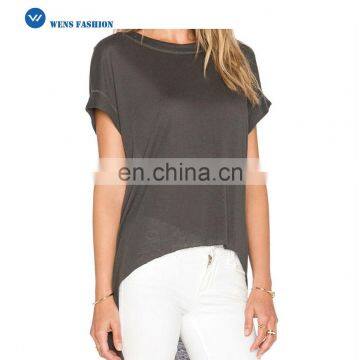 Blank Design Casual Cotton Longline Design Women Cropped T-Shirts