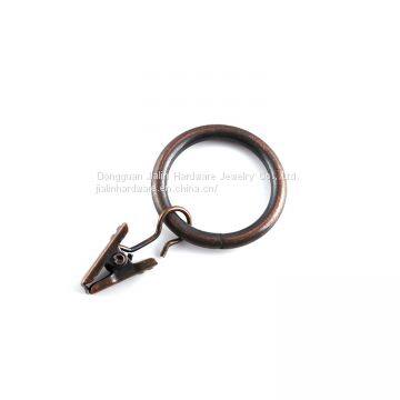 1 inch diameter decorative antique copper matte metal curtain clip ring