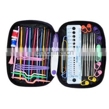 Crochet Hook Case Organizer Zipper Bag with Web Pockets for Various Crochet Needles and Knitting Accessories