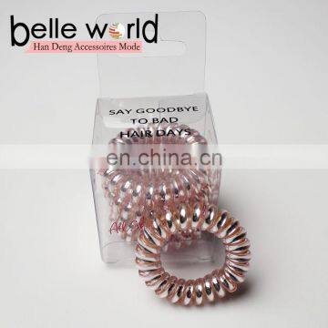 PVC box packing telephone wire hair ties candy color TPU hair ties