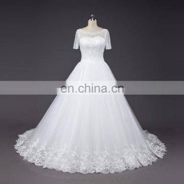 design your own wedding dress New Arrivals White Lace Appliques A Line Wedding Gown