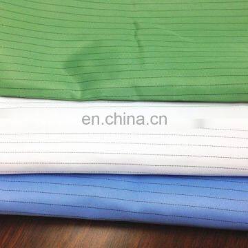 Woven 100% polyester static resistant fabric for cleanroom clothing