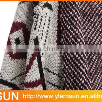 Acrylic Geometric Print Drape Long Knit Cardigan For Women photo-2