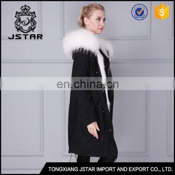 Custom high quality boutique girls genuinen long white fur coats