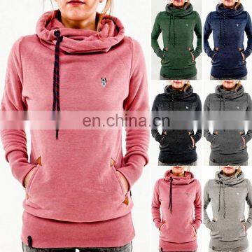 Women Girl Pocket Hoody Hoodie LongSleeve Hooded Sweatshirt Pullover Jumper Coat