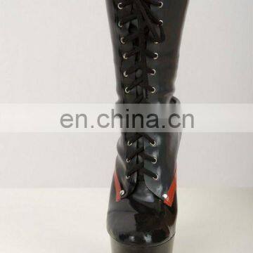 Latex lacing boots