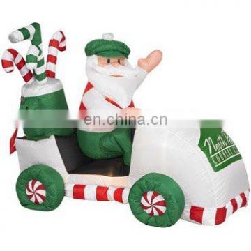 giant inflatable Santa claus with gift outdoor christmas decoration