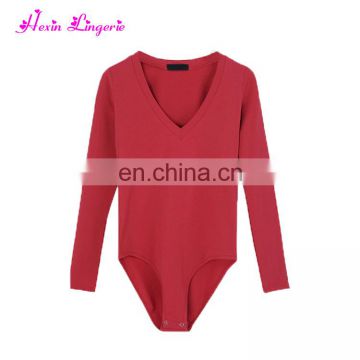 China manufacturer autumn winter red v neck clothing fashion jumpsuits rompers women