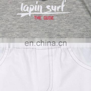 2017 Summer Wear High Quality Boy's Suit Grey Cotton Blended Monkey Printed T-shirts and Shorts photo-3