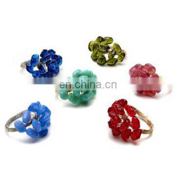 ROCK BEAD CLUSTER NAPKIN RING - COLORS