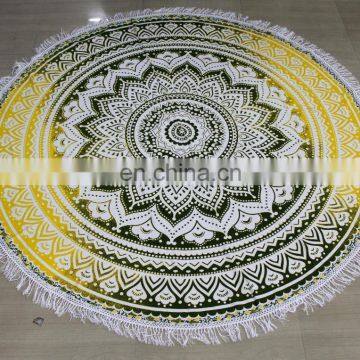 round with flanges Cotton hand Made Customized tapestry manufacturer Christmas festival product india Italy