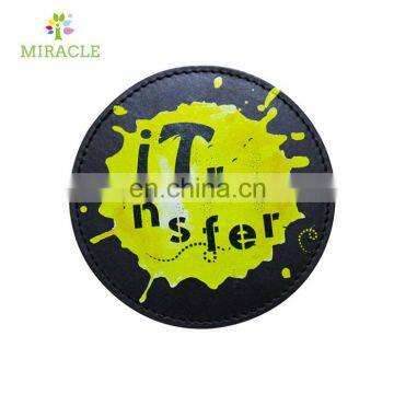 i-transfer Custom Pu Leather Round Coaster Pad