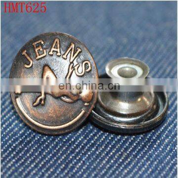 zinc alloy metal fashion jeans button