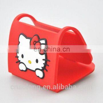 Hello Kitty soft pvc mobile phone stand holder,rubber cellphone holder for advertising promotion