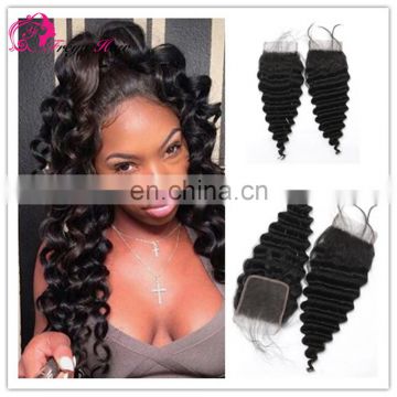 2017 hot sale indian hair deep wave 4*4 closure aliexpress hair for black women