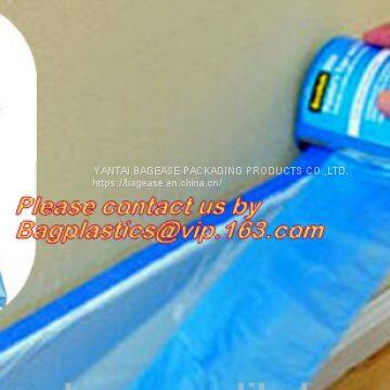 43.3 Inch Roll Plastic Pre-taped Masking Film, Drop Cloth, Masker Roll for Car Paint, Plasti Dip Masking, Auto Paint Ove