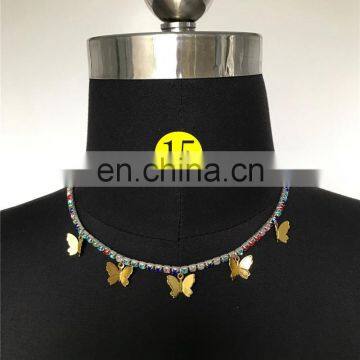 Ins Women Butterfly Necklace Luxury Rhinestones Small Pendant Necklace Sparking Bling Hip Hop Crystal Choker Jewelry photo-7