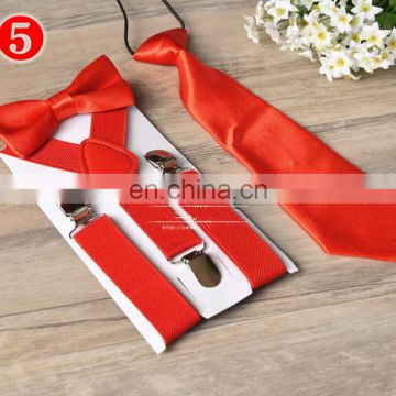 Kids Suspenders with Bowtie Ties 3PCS Set Children Boys Girls Braces Adjustable Suspenders Baby Party Wedding Ties Accessories