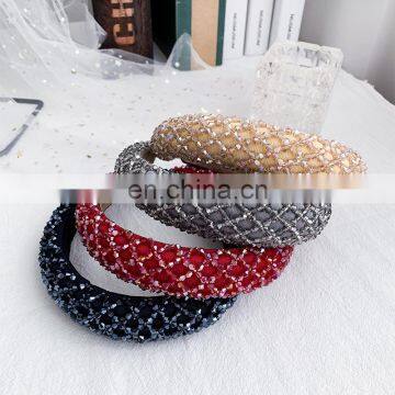 New Full Hot sale Wholesale Women Headband Inlaid With Beads Baroque Hair Accessories Full Rhinestone Crystal Headband