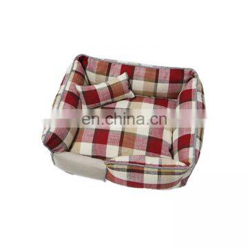 Multifunction Square Red Lattice Canvas Bed Cover Pet Sofa