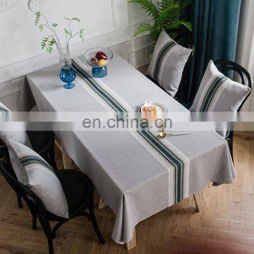Luxury Classical Embroidered Table Runner Waterproof Simulation Geometric Tablecloth Rectangular Coffee Table Tablecloth photo-2