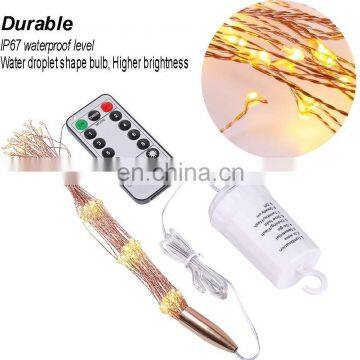 200 LED Copper Wire Firework Lights,Battery Operated Starburst Light With Remote,8 Modes String Fairy Lights photo-6