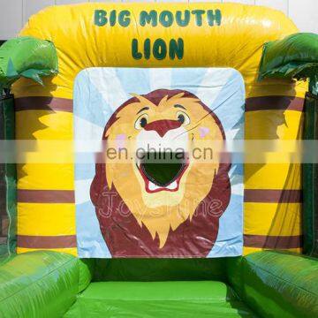 Jungle Themed Inflatable Carnival Game Set Big Mouth Baseball Basketball Hoverball Games For Events
