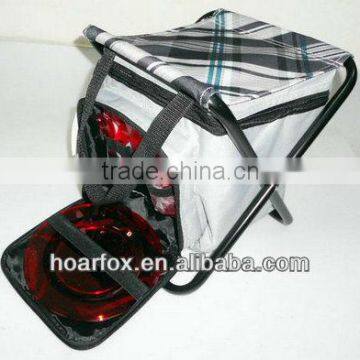 Picnic Chair with plastic tableware,folding fishing stools with cooler bag