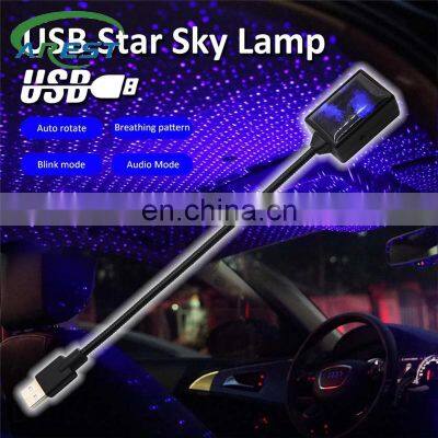 USB Car Roof Star Light Interior Galaxy Starry Laser Auto Ambient Atmosphere Lamp Projector Decorative Night Home Decor Lights