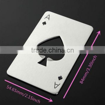 Stainless Steel Poker Card Ace of Spades Bottle Soda Beer Cap Opener Bar Tool