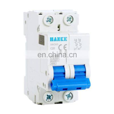 New designe c65 Miniature Circuit Breaker bipolar 40a DIN-rail mounting 63a mini mcb price tetrapolar housing circuit breaker