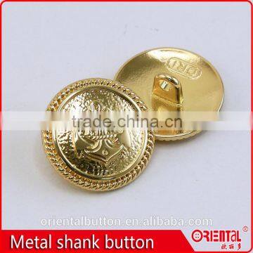 shiny plated metallic color anchor logo shank suits button