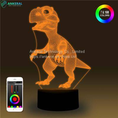 High Quality Customized Dinosaur 3D Acrylic Lamp APP Control for Kids