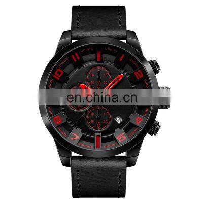 China cheap price wholesale leather strap men watch fashion analog watch