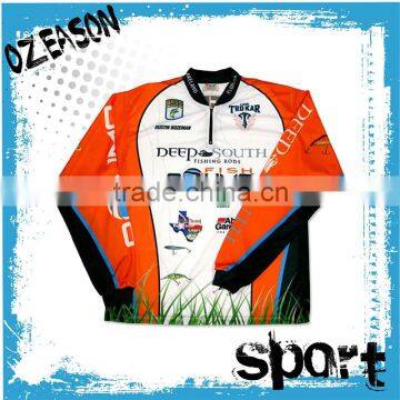 customize Sublimated fishing shirts dri fit long sleeve tournament fishing shirts fishing jersey