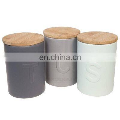 matte black wooden lid canister sets