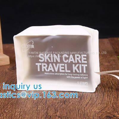Biodegradable Custom Logo Travel Vinyl Waterproof Beach Zipper Cosmetic Bag TPU PVC Toilet Wash Bag photo-2