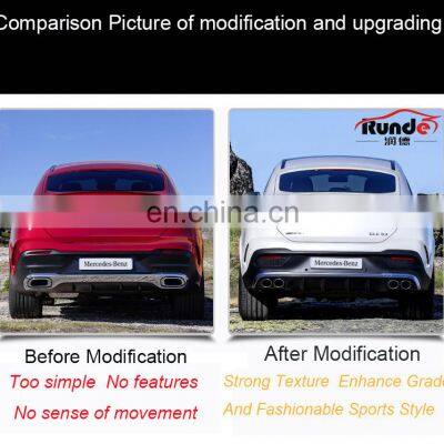 Runde PP Material Body Parts Rear Lip Exhaust For Mercedes-Benz GLE 54 400 Coupe Modified AMG Style Rear Lip Exhaust photo-4