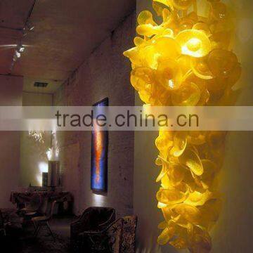 Yellow LED Blown Glass Wall Lamp Lighting