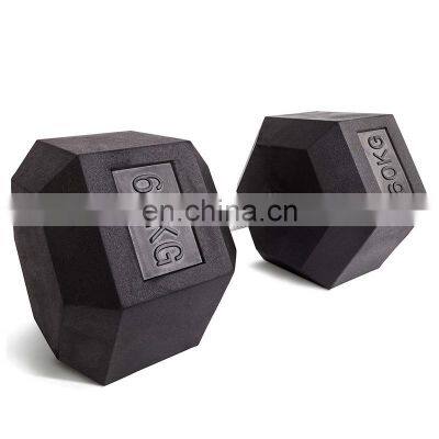 Custom Gym Mancuernas Kurzhantel Equipment Weight Lifting Dumbbell Set Man Fitness Black Rubber Hex Dumbbell Sets photo-3