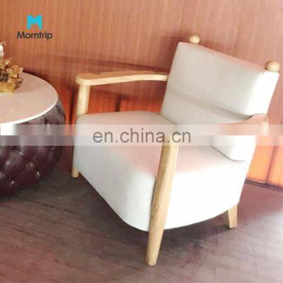 Best Gift For Elderly People Durable Relax Wooden Armrest Waterproof Leather Single Sofa Sitting Chair From China Manufacturer