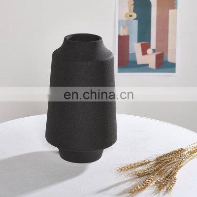 Modern Nordic Chinese Vase Matte Floor Porch Dry Flower Ikebana Vase Tabletop Vaso Ceramic Vase Black For Home Decor photo-4
