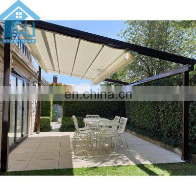 Motorized Full Cassette Waterproof  Restaurant Awnings PVC Retractable Pergola