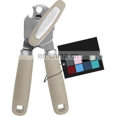 Manual Handheld Strong Can Opener, Sharp Cutting Wheel for Smooth Edge Cut, Oversized Easy to Use Turn Knob