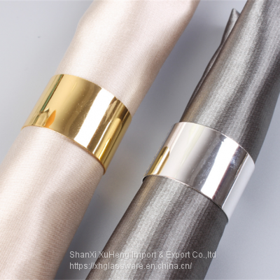 Simple Gold Silver Round Napkin Ring For Wedding Event And Home Decoration