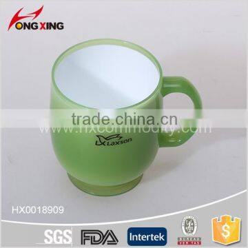 Gift Suitable Printing Double Wall Oval Mug Cup with Handle