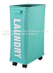 Customizable Color Rectangular Laundry Hamper With Wheels Easy-to-Operate Polyester Design for Home Bathroom Packed in Carton photo-4